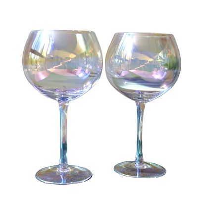 Giant Rainbow Color Balloon Shape 23 Oz Crystal Wine Glasses