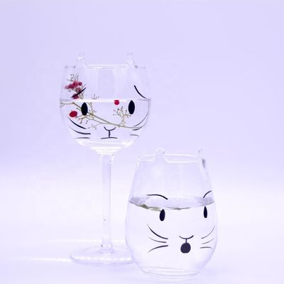 Cat Shaped 400ml Crystal Balloon 14 Oz Wine Glasses