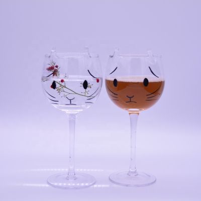 Cat Shaped 400ml Crystal Balloon 14 Oz Wine Glasses