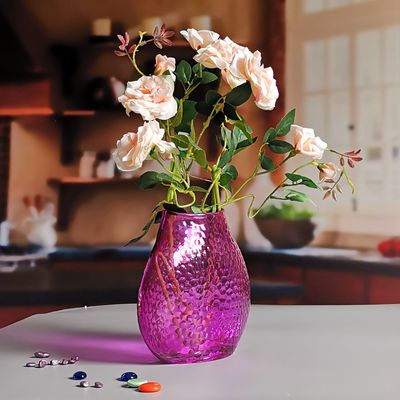 Home Decoration 8" Fish Style Vintage Pink Glass Vase