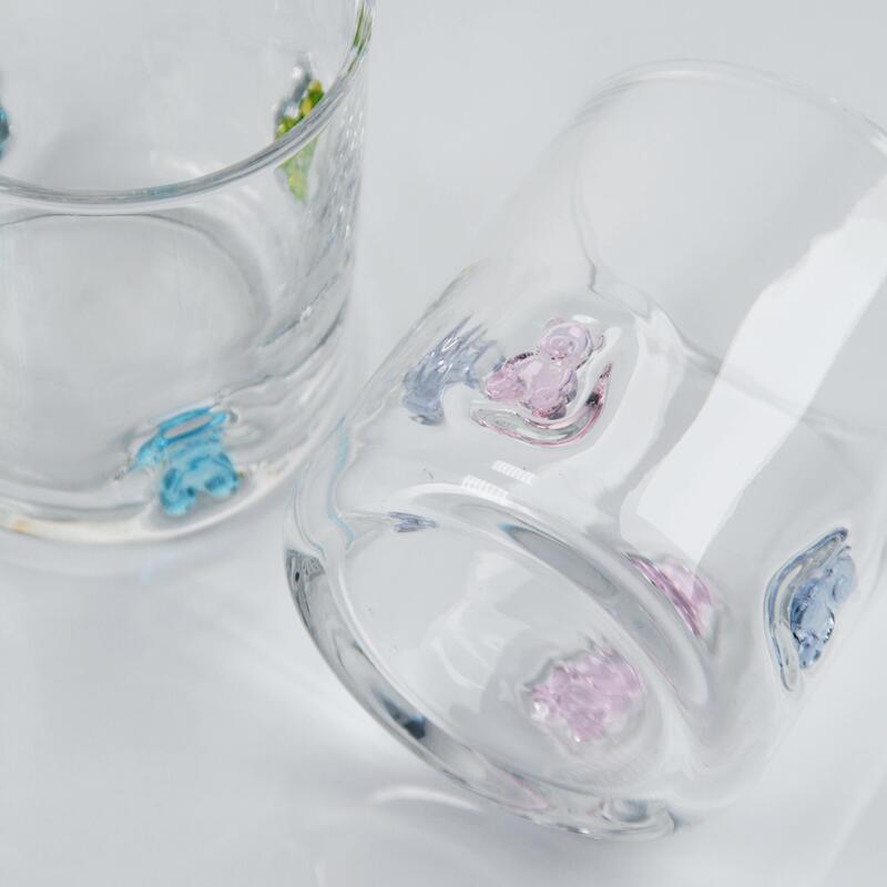 качество Стеклянная кружка с мишкой из стеклодувного стекла, 400 мл, прозрачный стакан с милым разноцветным мишкой, забавная стакан для виски и сока для детей и взрослых, милый подарок для бара завод
