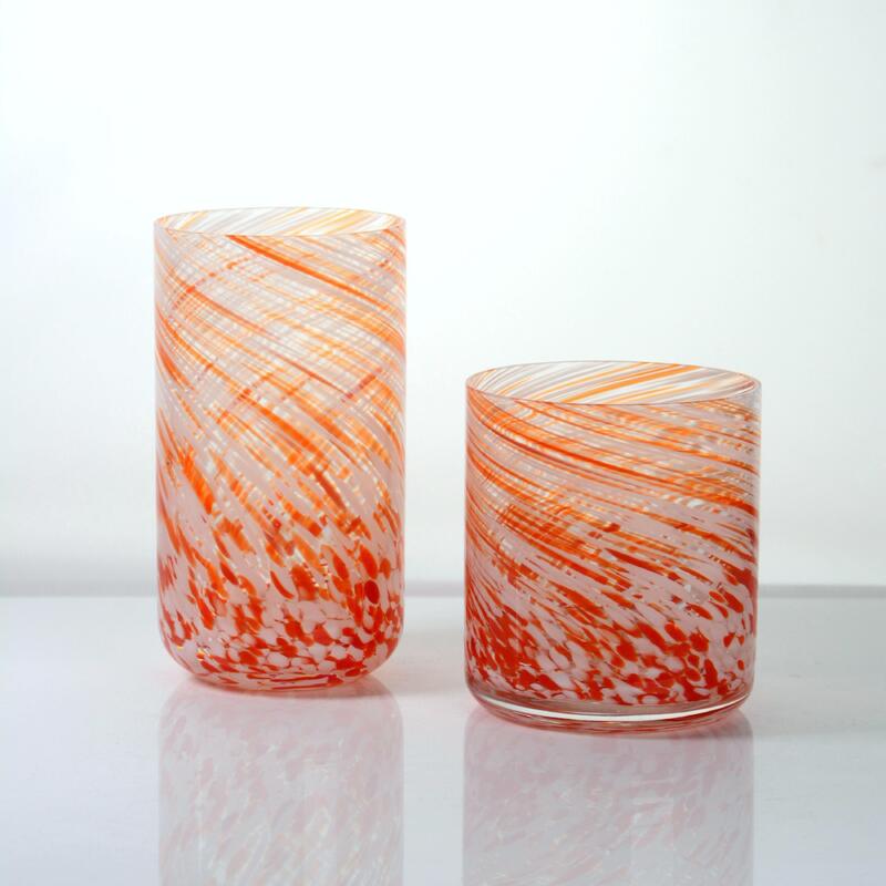 качество Hand-blown Orange Swirl Confetti Glass Cup - Artisan Crafted Drinking Glass for Whiskey and Cocktails завод