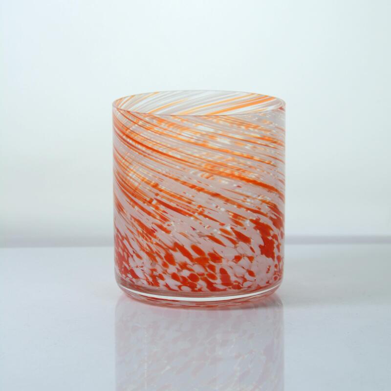 качество Hand-blown Orange Swirl Confetti Glass Cup - Artisan Crafted Drinking Glass for Whiskey and Cocktails завод