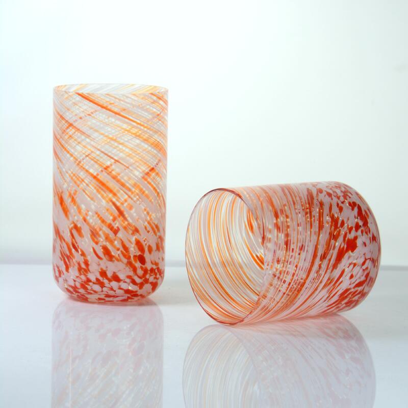 качество Hand-blown Orange Swirl Confetti Glass Cup - Artisan Crafted Drinking Glass for Whiskey and Cocktails завод