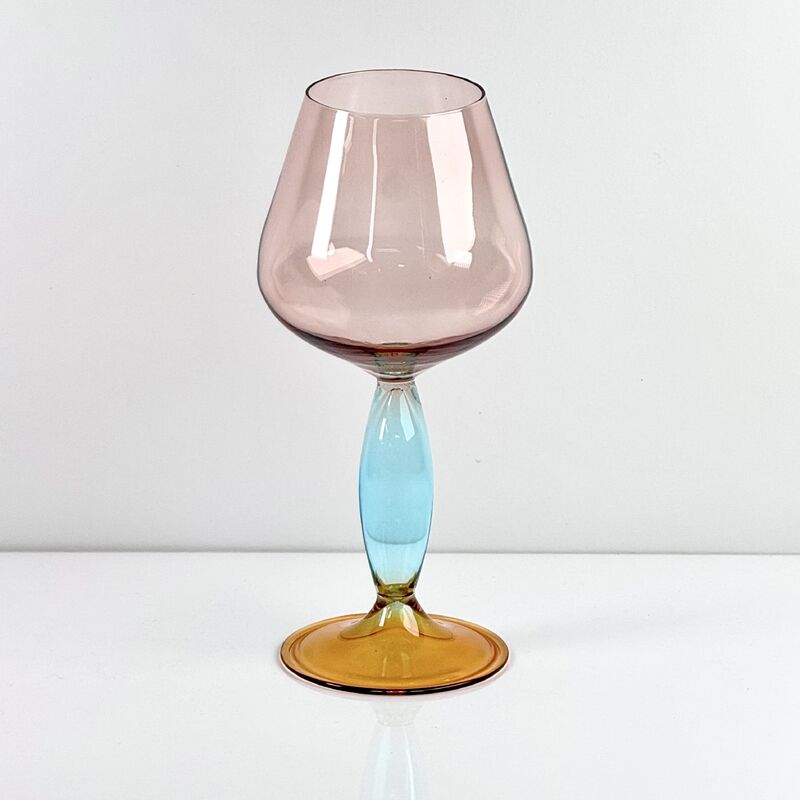 Качество Hand-Blown Gradient Color Borosilicate Wine Glasses, Multi-Color Artistic Stem Goblets for Wine, Cocktail, Home Bar & Party Decor фабрика