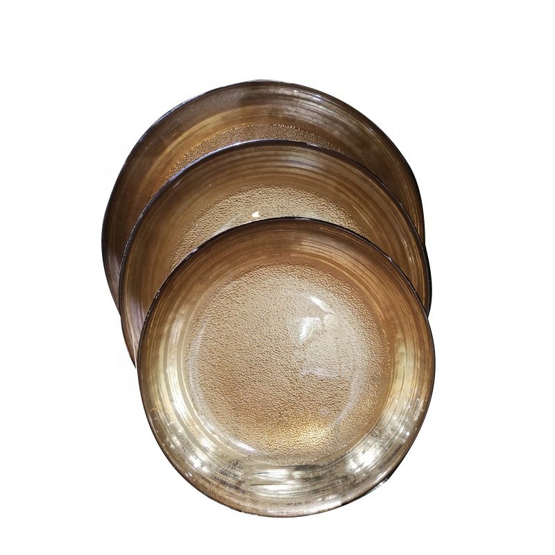 качество Золотые десертные стеклянные зарядные пластины, декоративные зарядные пластины для свадьбы завод