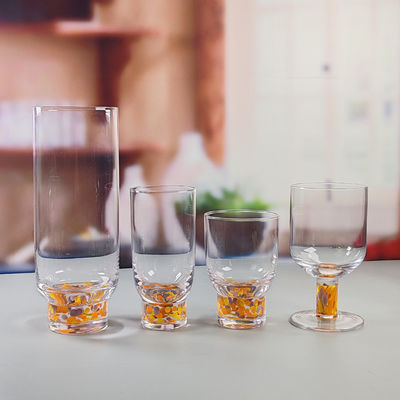 качество Хрустальное стекло ручной работы Конфетти Декоративные DOF Стекло Tumbler Водные бокалы Мексика Рок Стеклянная чашка Свадебная вечеринка Подарок вино завод