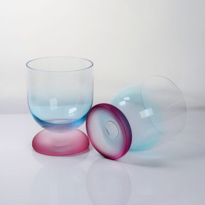 качество Handblown Crystal Wine Glass Goblet with Two-color Gradient and Frosted Base for 300ml Wine Cocktail & Home Decor завод