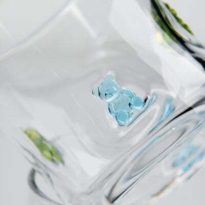 качество Стеклянная кружка с мишкой из стеклодувного стекла, 400 мл, прозрачный стакан с милым разноцветным мишкой, забавная стакан для виски и сока для детей и взрослых, милый подарок для бара завод