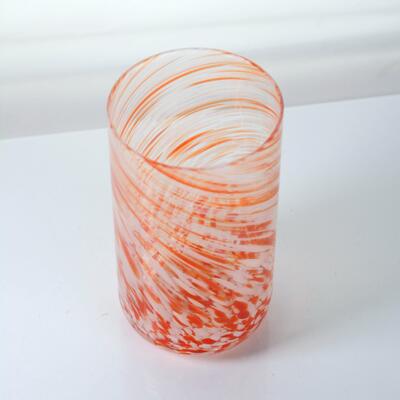 качество Hand-blown Orange Swirl Confetti Glass Cup - Artisan Crafted Drinking Glass for Whiskey and Cocktails завод