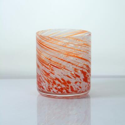 качество Hand-blown Orange Swirl Confetti Glass Cup - Artisan Crafted Drinking Glass for Whiskey and Cocktails завод