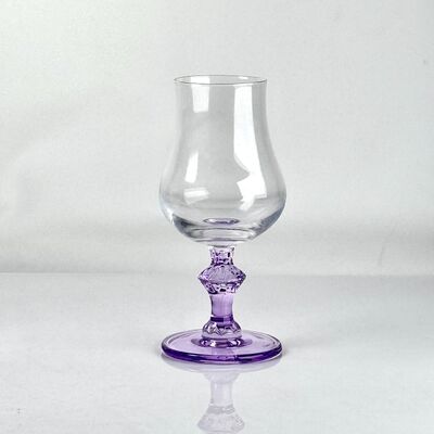 качество 4‑Pack Vintage Purple Stem Wine Glasses, Assorted Shapes Clear Cup with Decorative Purple Stem, Handblown Glass Goblets for Wedding Party Home Tabletop Decoration завод