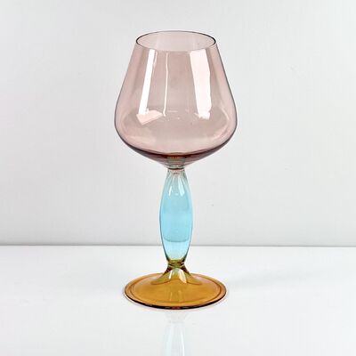 Качество Hand-Blown Gradient Color Borosilicate Wine Glasses, Multi-Color Artistic Stem Goblets for Wine, Cocktail, Home Bar & Party Decor фабрика