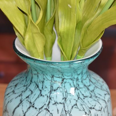 качество Восточная цветная мраморная декоративная стеклянная ваза, высокая центральная ваза для Hotle завод