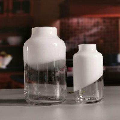 качество Ручная изготовление твердой белой верхней половины керамической стеклянной вазы завод