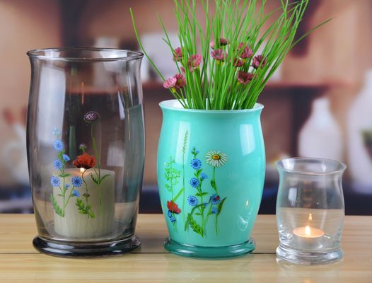 качество Классическая антикварная цветная стеклянная ваза 12 дюймов завод