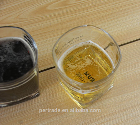 качество Набор из четырех квадратных 240 мл шикарных стаканов с виски с декалом завод