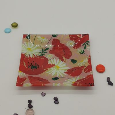 качество Настроить цвет в кактус квадратные стеклянные столовые тарелки завод