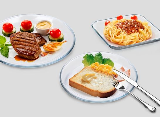 качество Теплоустойчивые боросиликатные круглые зарядные пластинки для микроволновки завод