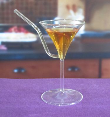 качество Боросиликатные старинные коктейльные бокалы со соломой завод