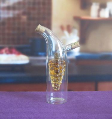 качество Двухслойный стеклянный контейнер в виде винограда с крышкой для масла завод