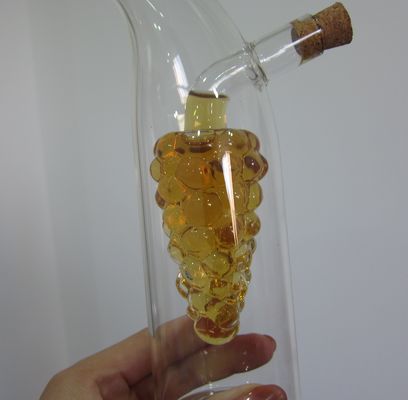 качество Двухслойный стеклянный контейнер в виде винограда с крышкой для масла завод