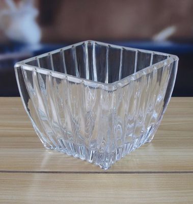 качество Квадратные оптические полоски Стеклянные банки для хранения конфеты завод