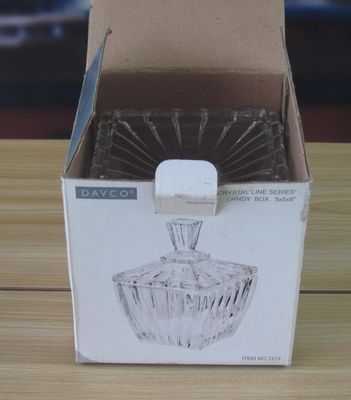 качество Квадратные оптические полоски Стеклянные банки для хранения конфеты завод