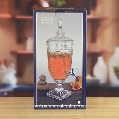 качество Глубокое Cutted выгравировало стеклянный опарник 5l с крышкой. Стеклянные опарникы хранения еды завод