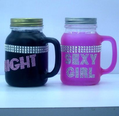 качество Цветные бриллианты шрифты Ручно нарисованные стеклянные контейнеры для кухни завод