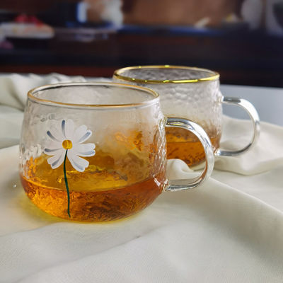 качество Боросиликатный молоток текстура кувшин питьевые бокалы с золотым ободом завод